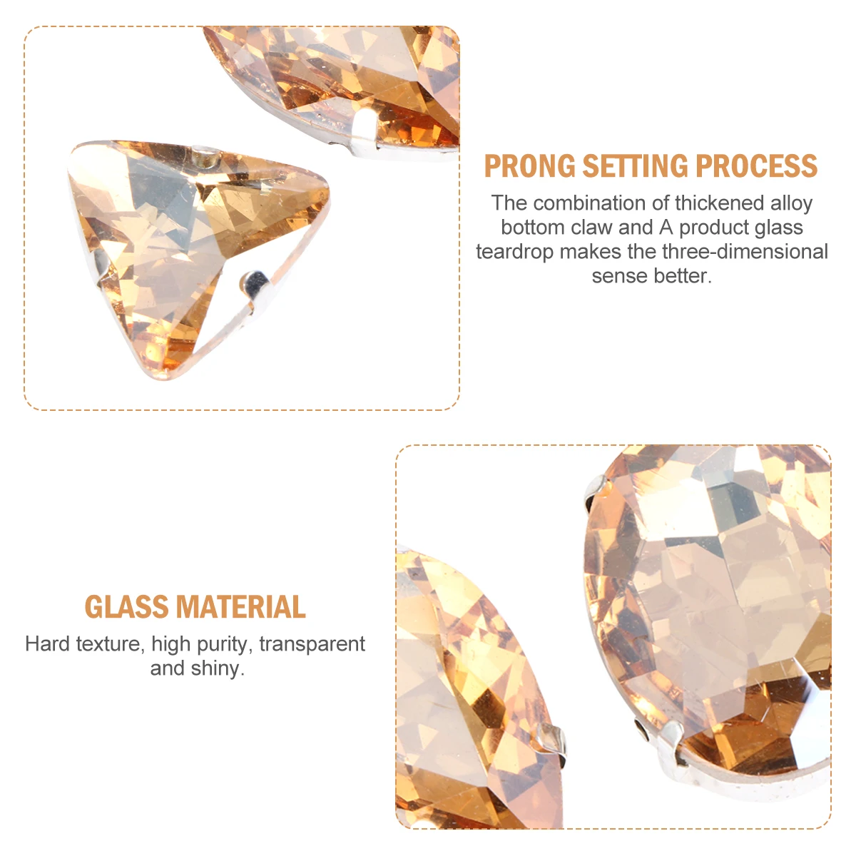 

50 Pcs Rhinestones Glass Crystal Claw Drill Teardrop for Garment Gem Nail Charms Costume