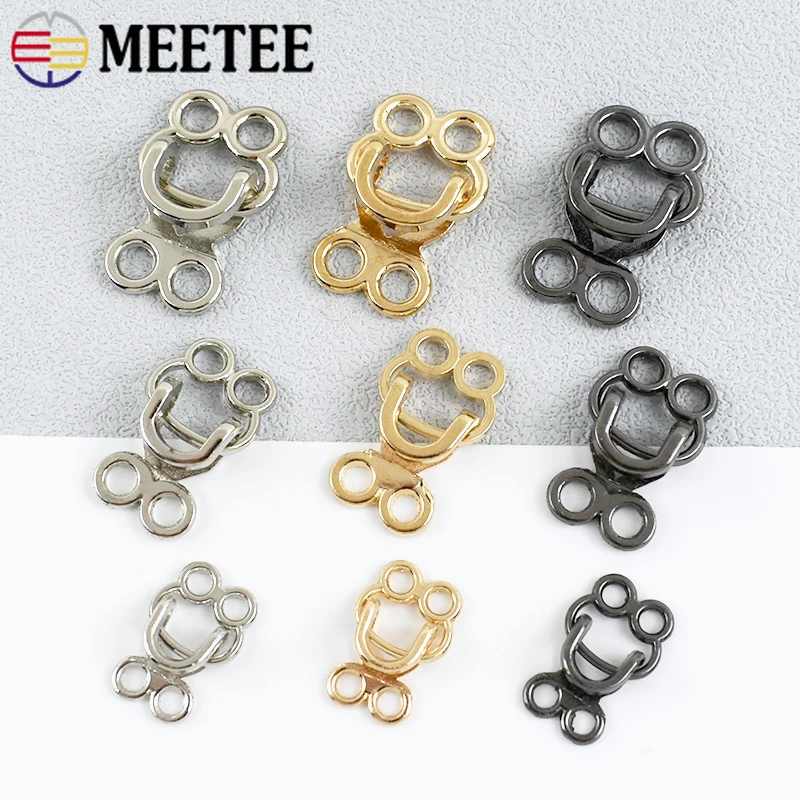 

10/20Pcs Meetee 18/23/27mm Metal Buckles Invisible Pants Skirts Connect Clasp Garment Mink Coat Adjustment Hook DIY Accessories