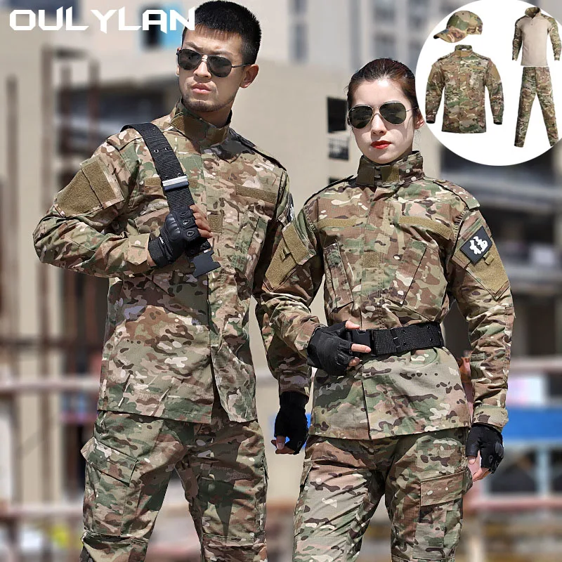 Imagem -03 - Terno Tático de Camuflagem cp Resistente ao Desgaste Masculino Jaqueta de Chapéu Camiseta Conjunto de Calças Manga Comprida Treinamento ao ar Livre Pcs