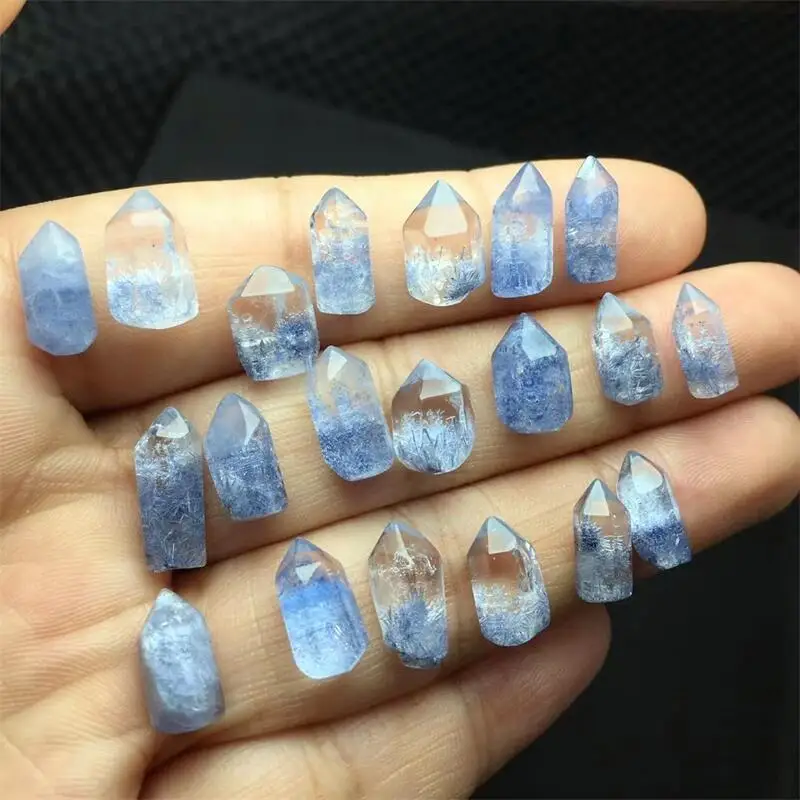 1PCS Natural Dumortierite Point Pendant Carving Making For Earring Bracelet Jewelry Gift DIY Accessories 11-14.5MM