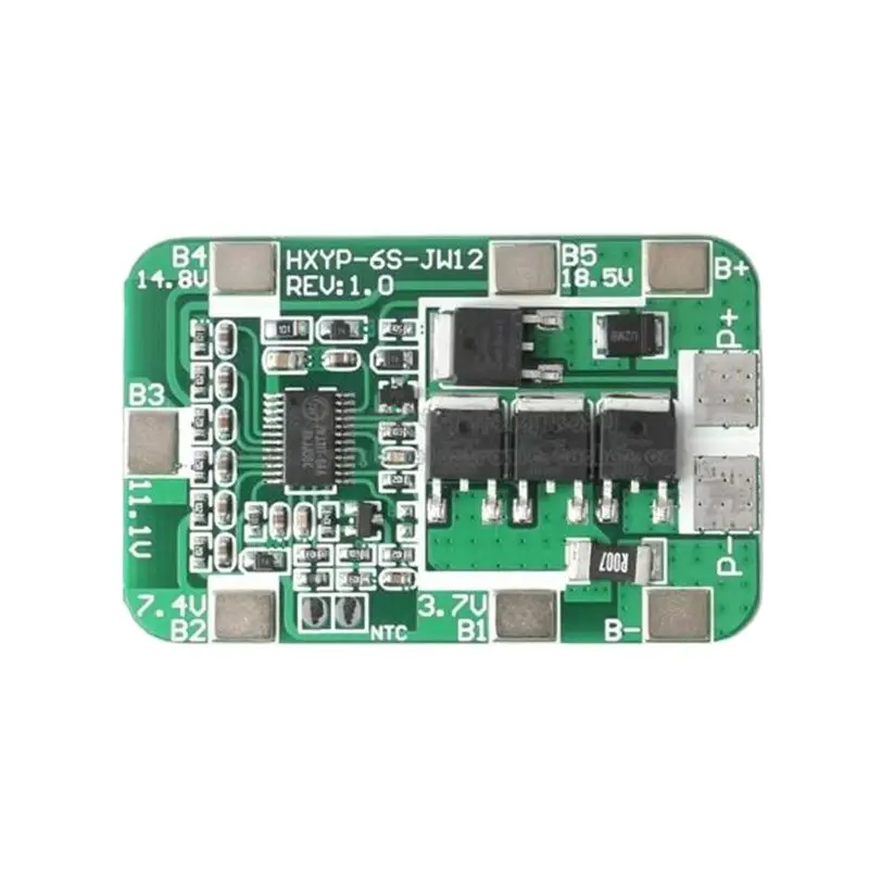 6 سلاسل من 22.2 فولت أوليمر 18650 بطارية ليثيوم حماية المجلس 14A العمل الحالي 25.2 فولت