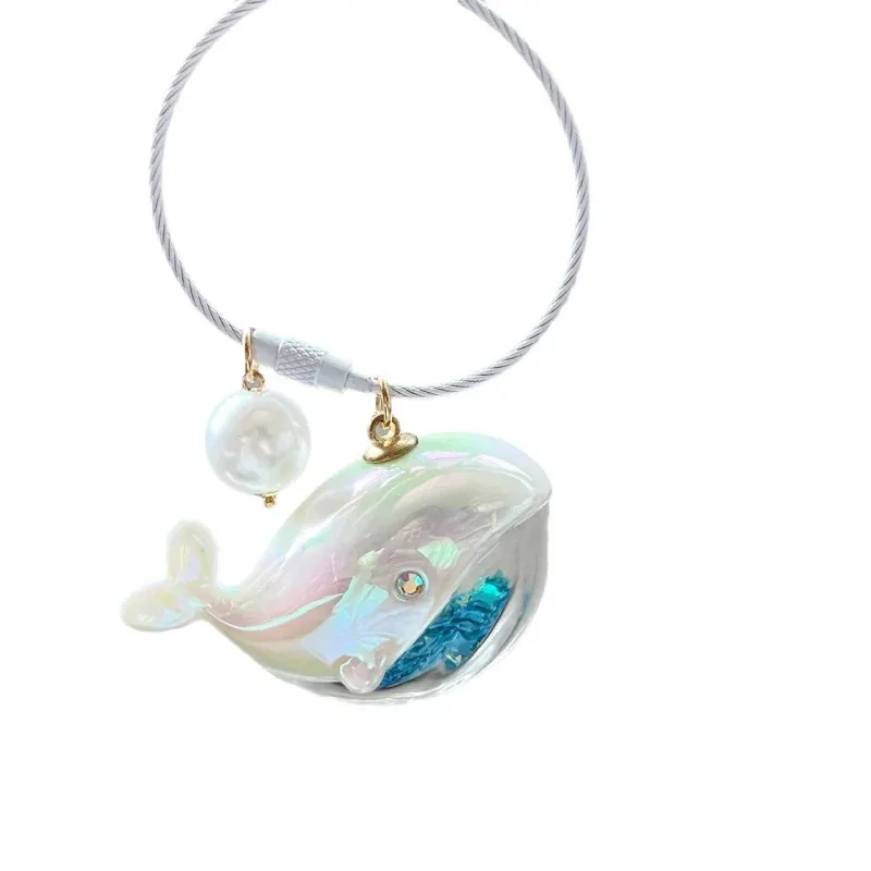 Cute Whale Dolphin Keychain Blue Marine Animal Doll Kawaii Keyring