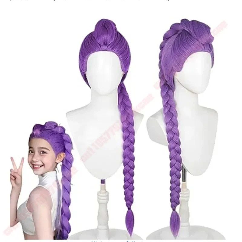 Demon Hunters Costume Rumi Wigs Cosplay Anime Mira Zoey Costume Wigs for Women Men girls Purple Braid Wig Halloween Cosplay Prop