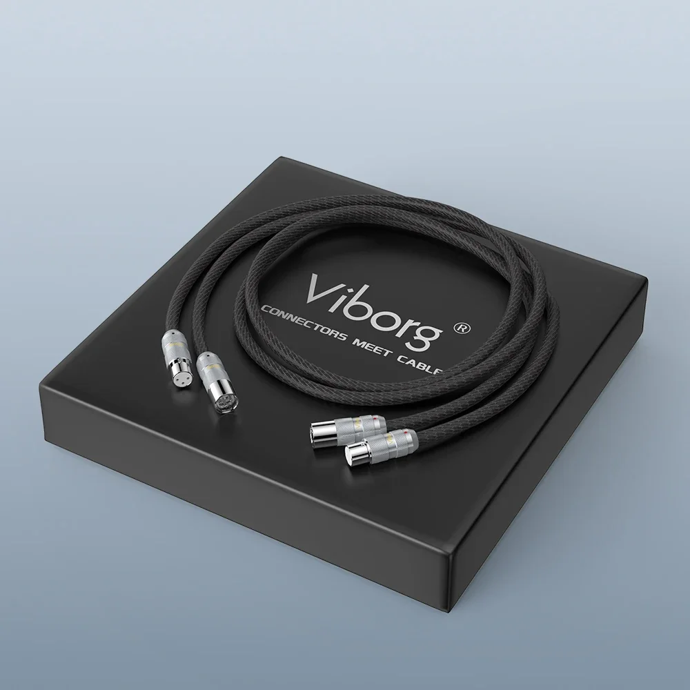 Viborg 02R801 5N OFC Multicore Copper Balanced XLR Cable - Rhodium Plated Connectors XM202R & XF202R for Audio Interconnect