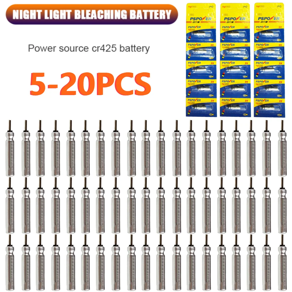 5-20PCS Luminous Electric Battery Fishing Floats Lithium Batteries CR425 Luminous Lithium Pin Battery Night Fishing Tool Cells