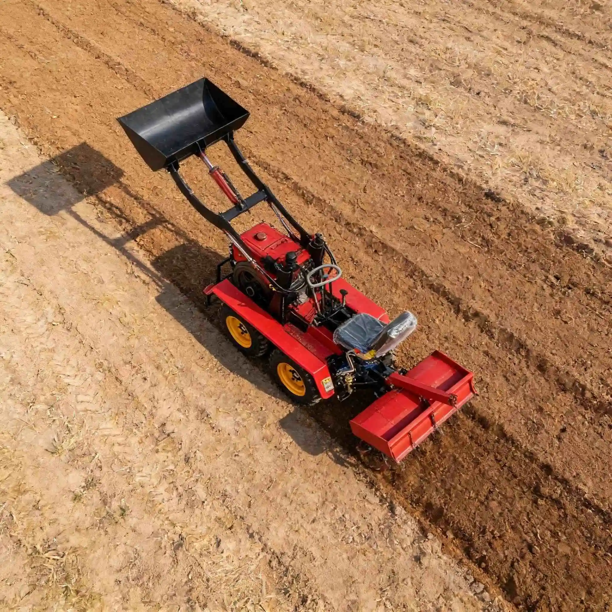 cultivator Small tractor, can be used as an excavator, with loading shovel, with a variety of agricultural tools