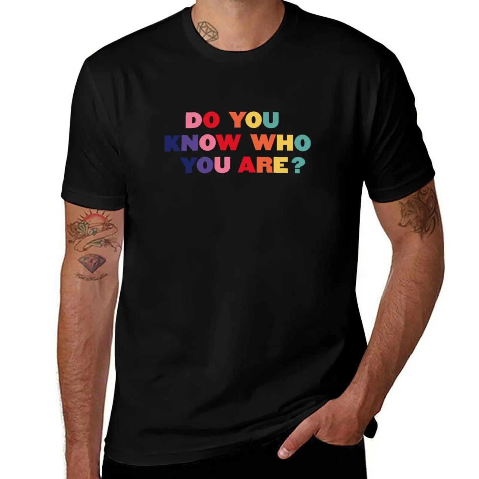 Connaissez-vous qui vous êtes ? T-shirt en coton doux basique à manches courtes