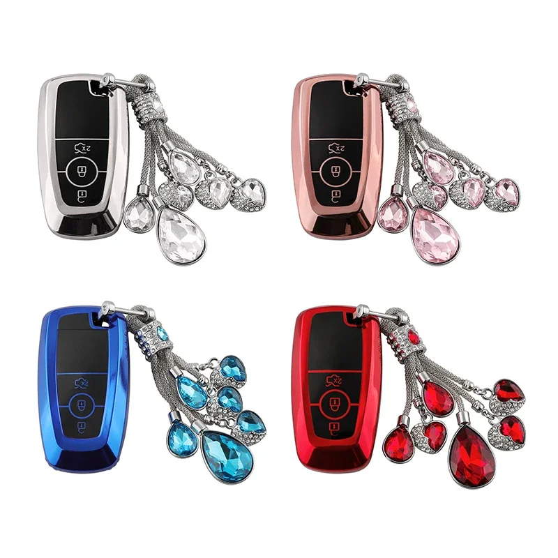 TPU Four Color Diamond Key Case Intelligent Three Key Key Protection Case High End Car Protection Case