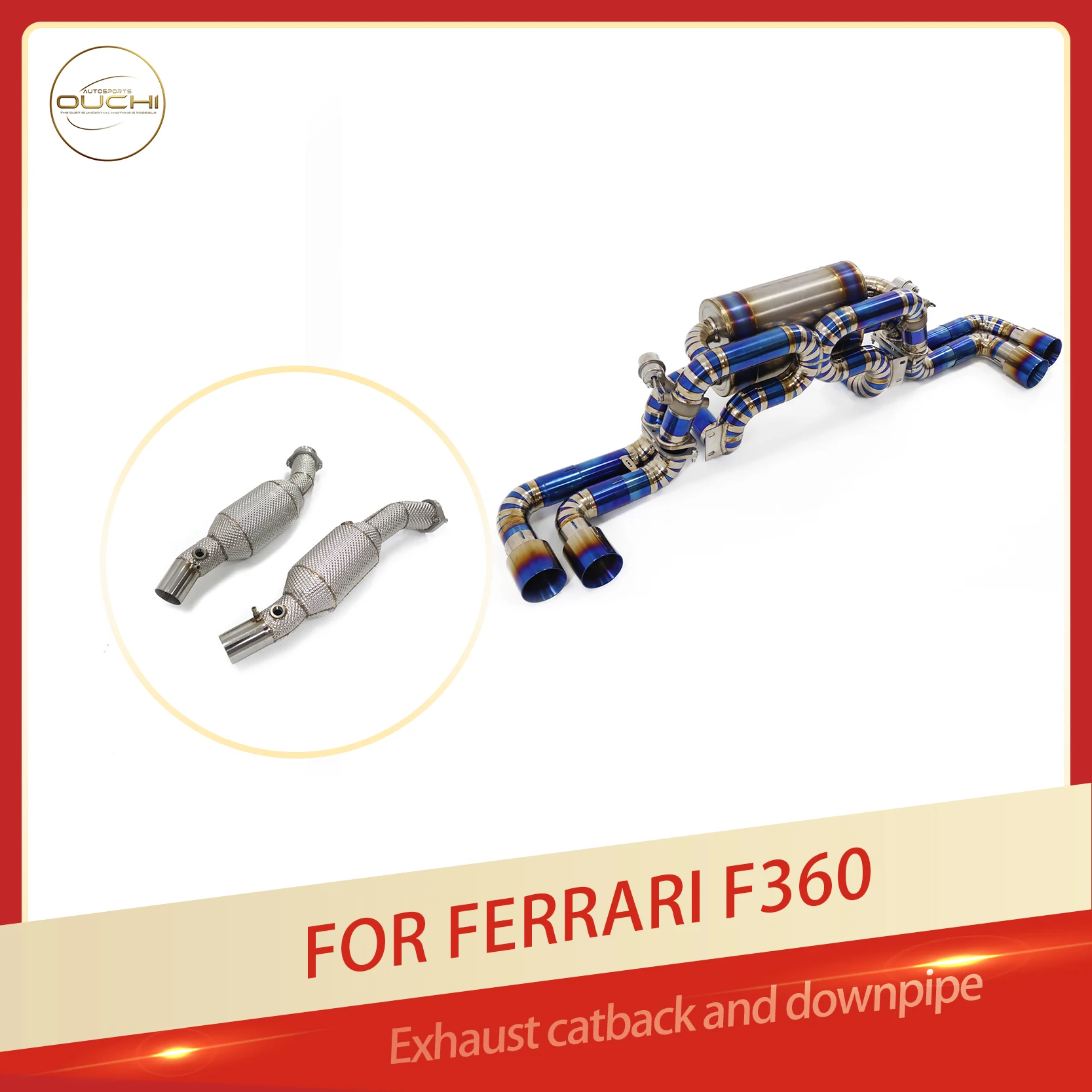 

OUCHI Factory Direct Sales SS304 Catalysis Downpipe for Ferrari F360 With Heat Shield Exhaust TC4 Catback Auto Parts