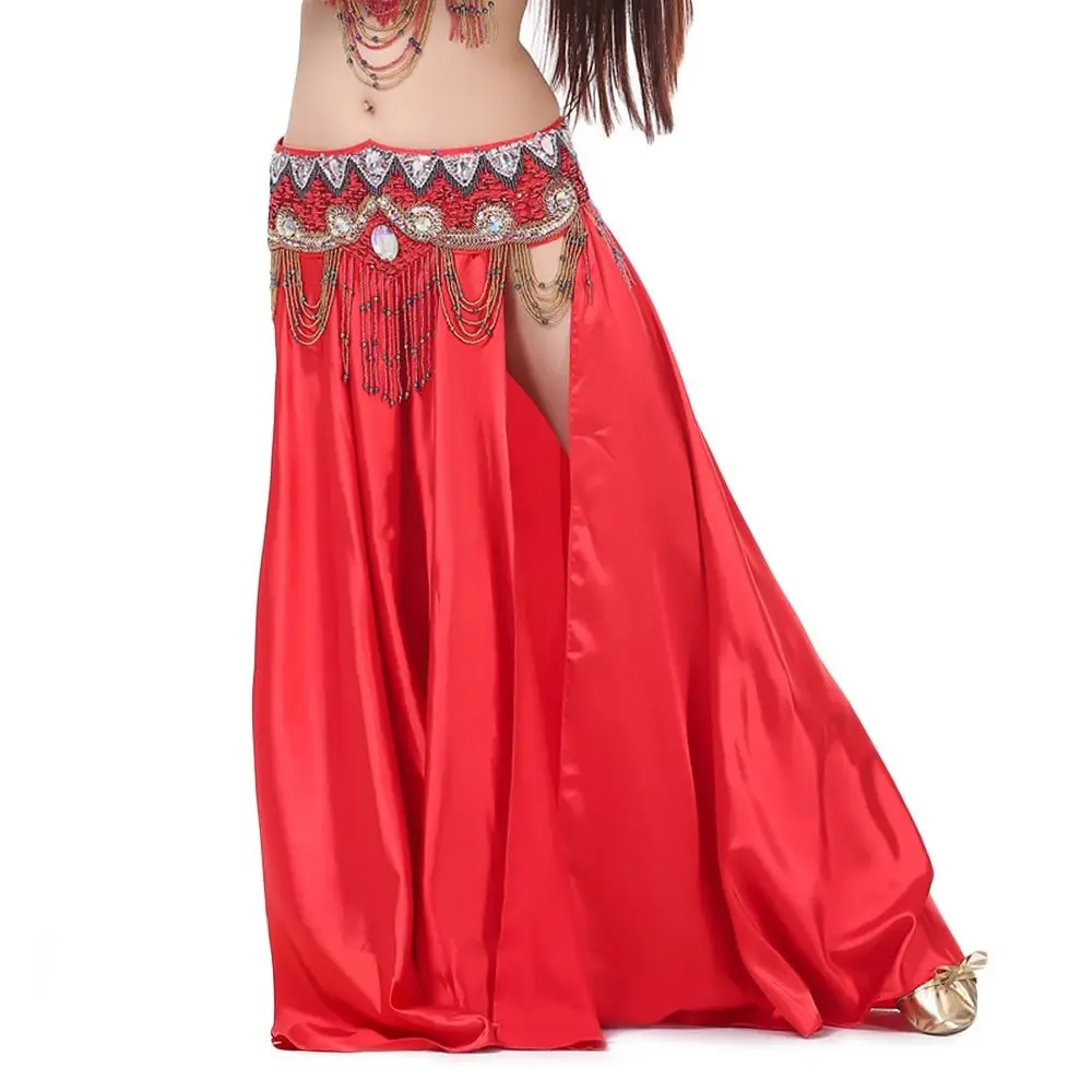 ファッションシフォンダンススカートタッセル輝くベリーダンススカートサンスカートボヘミアンスパニッシュスカートショー衣装