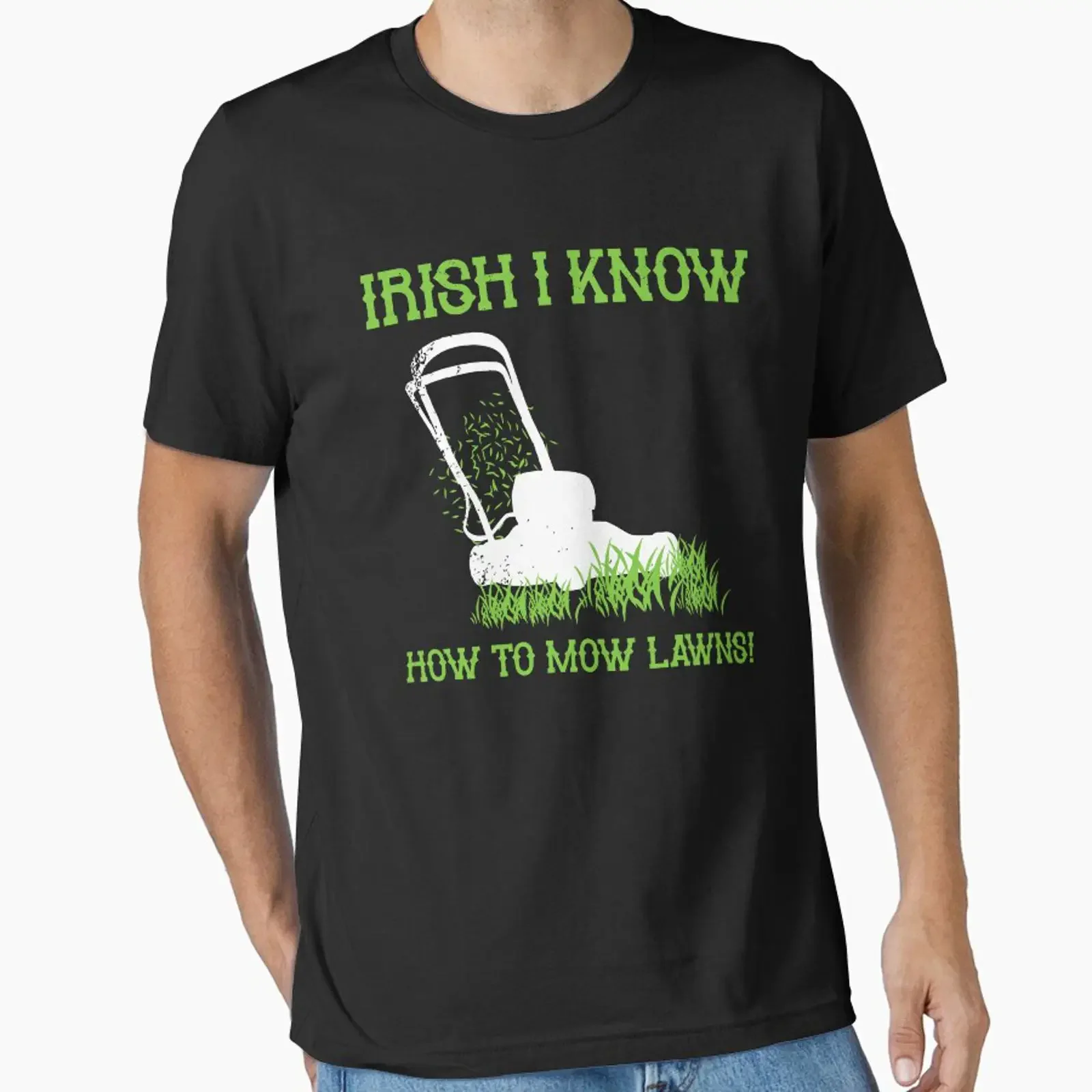 Irish I Know How To Mow Lawns Patrick's Day designed and sold by jadenalmente vintage Washed Slightly graphic Comfortable homme