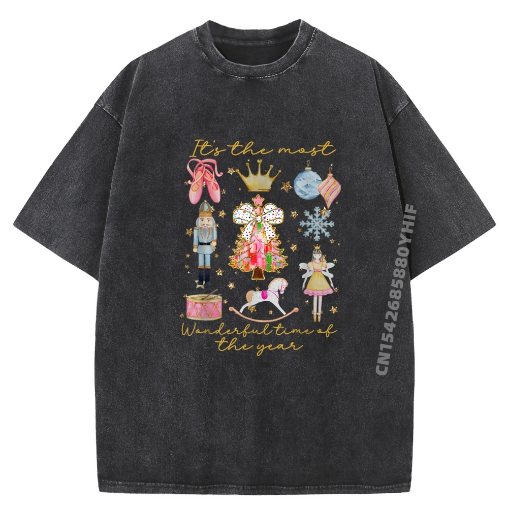 

It The Most Wonderful Time Of The Year Nutcracker Ballet Plus Size Men Clothing Soft Washed Tshirt Men Aesthetic Clothes