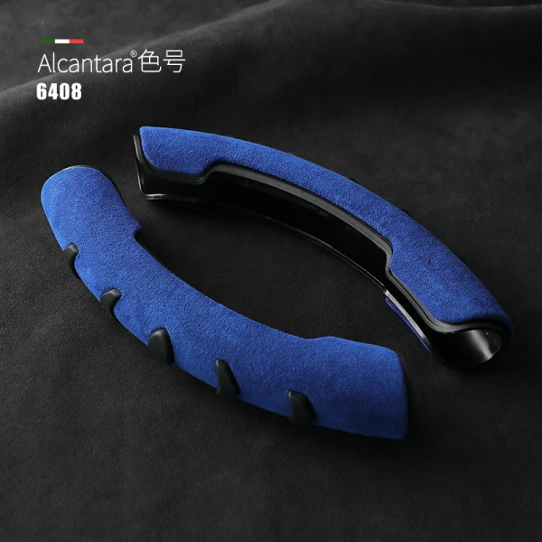 2PCS Car Steering Wheel Cover Alcantara Suede Universal Steering Cover Trim Protector Handle Anti-Slip Protection Accessories image 3
