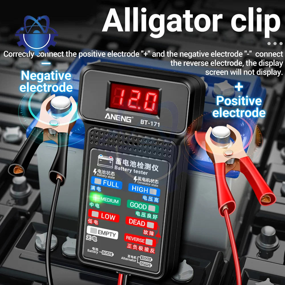 Nieuwe Batterij Tester 12V Lcd Digitale Auto Battery Analyzer Opladen Zwengelen Systeem Tester Auto Batterij Checker Diagnostic Tool