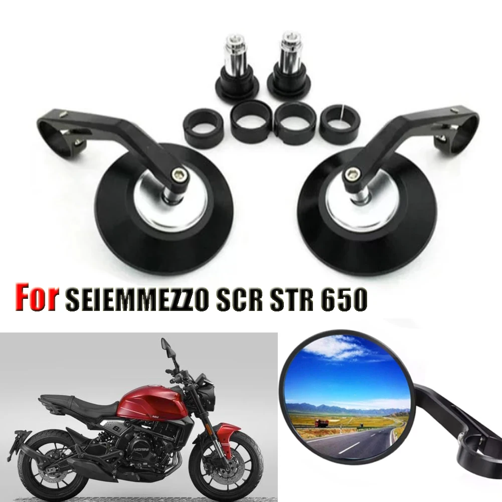 Retro Handlebar Rearview Mirror Angle Folding Reversing Handle Bar Ends Side Mirrors For Morini 6½ Seiemmezzo SCR STR 650