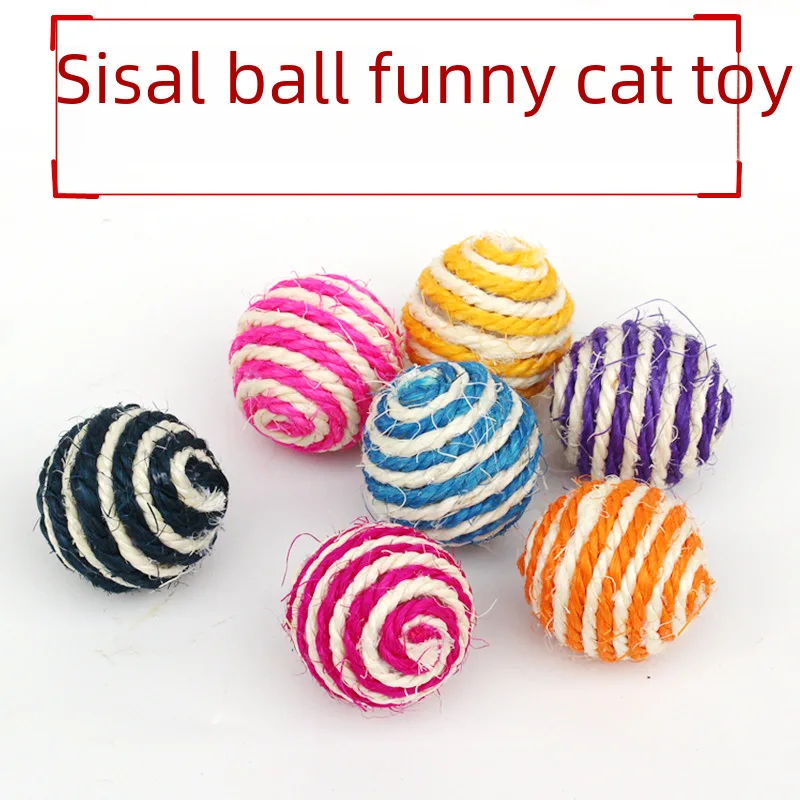 Wholesale sisal ball cat toy ball teasing cat walking cat toy cat catch ball pet supplies Smart cat toy Litter box Toy for cat