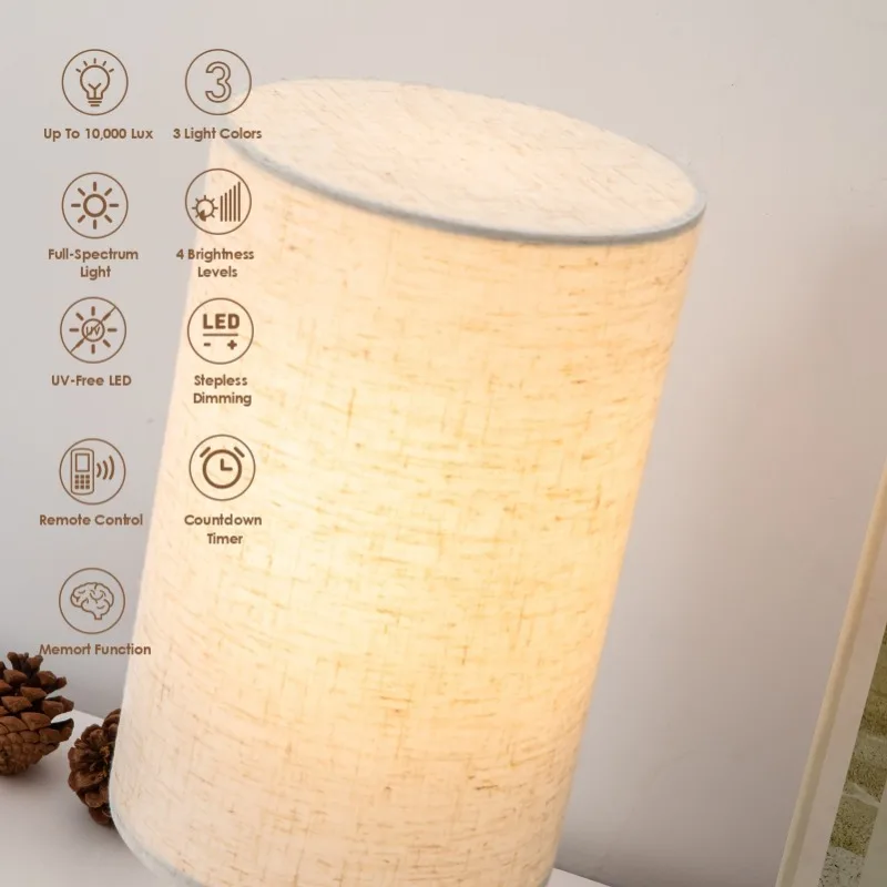 3 Lighting Modes Touch LED Table Lamp with USB Ports Bedside Lamp with Flaxen Fabric Shade for Bedroom Office Living Room