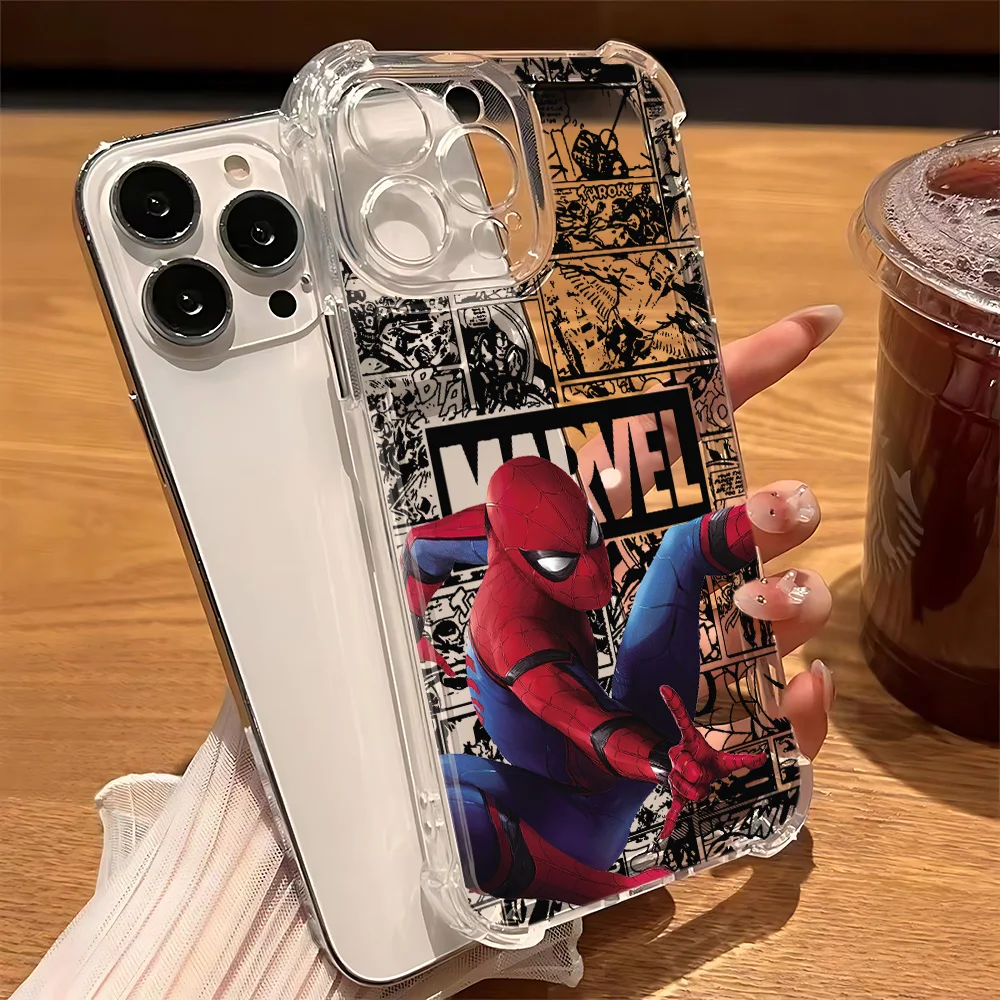 Etui na telefon Anime Spider Men Marvels do Samsung A12 A14 A15 A22 A23 A24 A25 A32 A34 A35 A52 A53 A54 A55 5G Transparent Cover