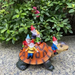 1szt,Garden Gnome Turtle Statue Yard Art Resin Statue Decoration for Outdoor Garden and Yard Lawn