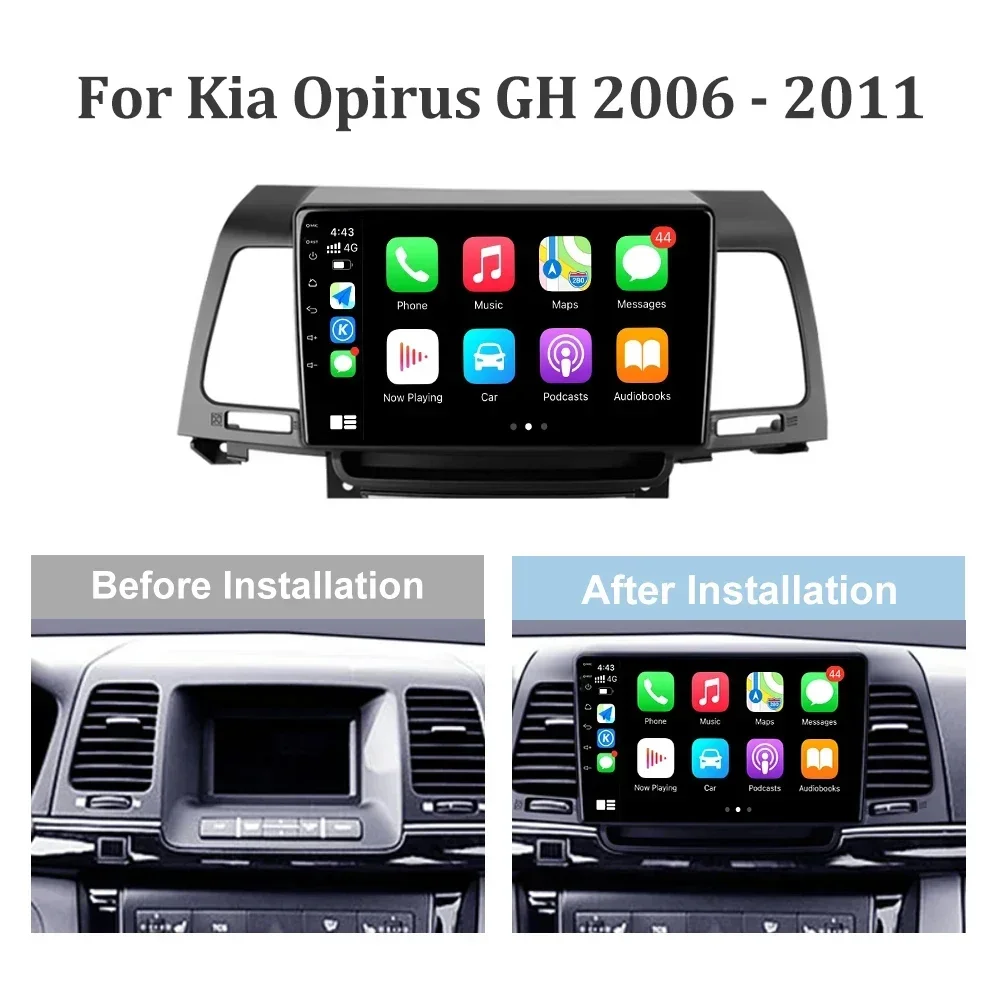 Android 13 For Kia Opirus GH 2006-2011 Car Multimedia Stereo Navigation GPS Carplay All-in-One Screen