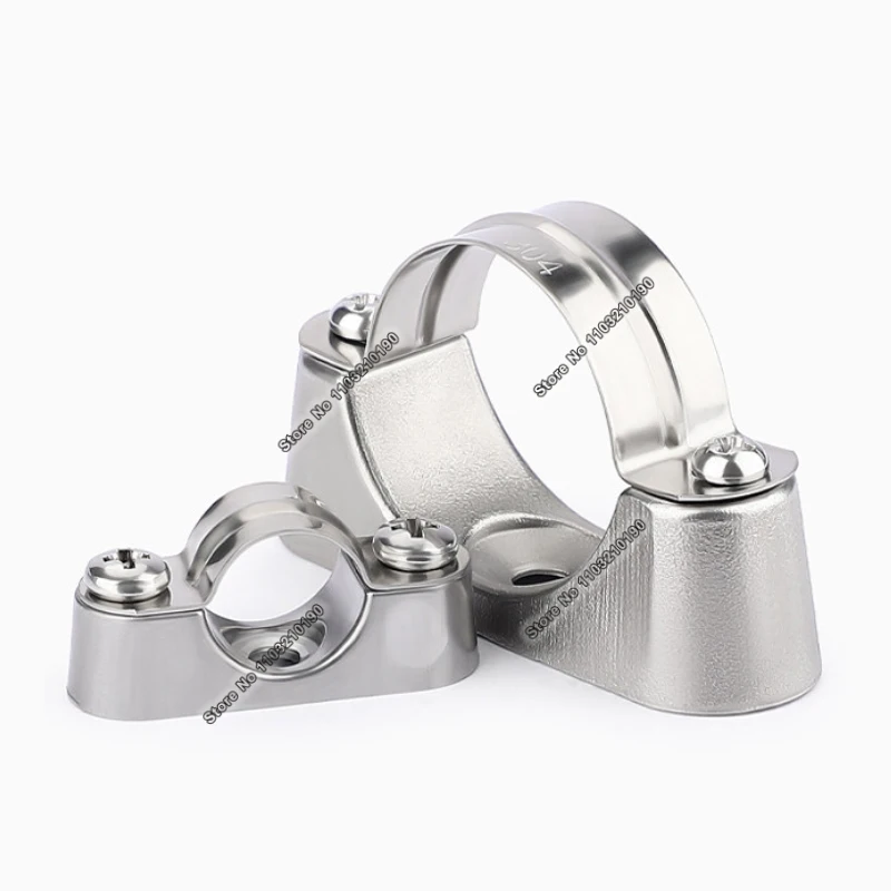 16/20/25/32/40/50mm Aluminum Alloy Off-Wall Code Split Saddle Clip Pipe Clamp 304 316 Stainless Steel Pipe Bracket Fixed Clip