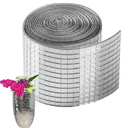 Self-Adhesive Disco Glass Craft Stickers Reflective Glass Tape Mirror Mosaic Tiles For Hand Crafts Self-Adhesive Wall Tiles