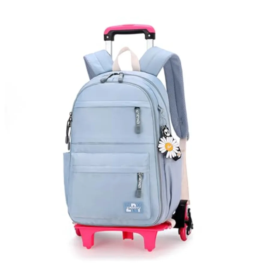 

Rolling Backpack, Backpack with Wheels, Roller Backpack for Girls Boys Travel Bag on Wheels Trolley School Bag, Blue