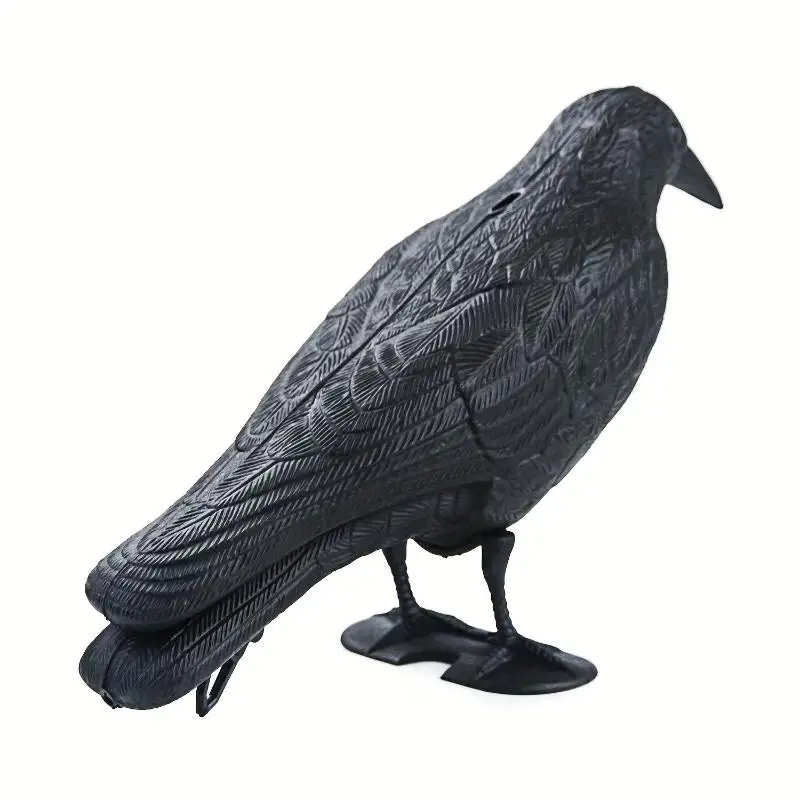 Realistic Black Raven Crow Bird Repellent Pigeon Scarer Scary Fake For Garden Outdoor Farm Pest Control