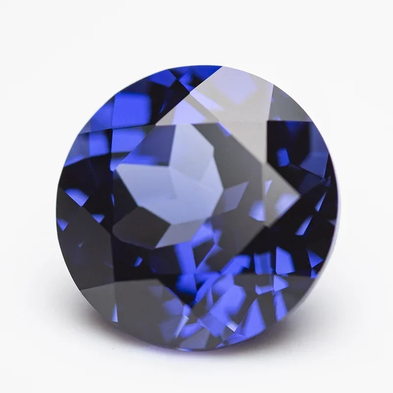 Lab Grown Sapphire Royal Blue Color Round Shape Charm Bead for Diy Jewelry Making Pendant Materials Selectable AGL Certificate