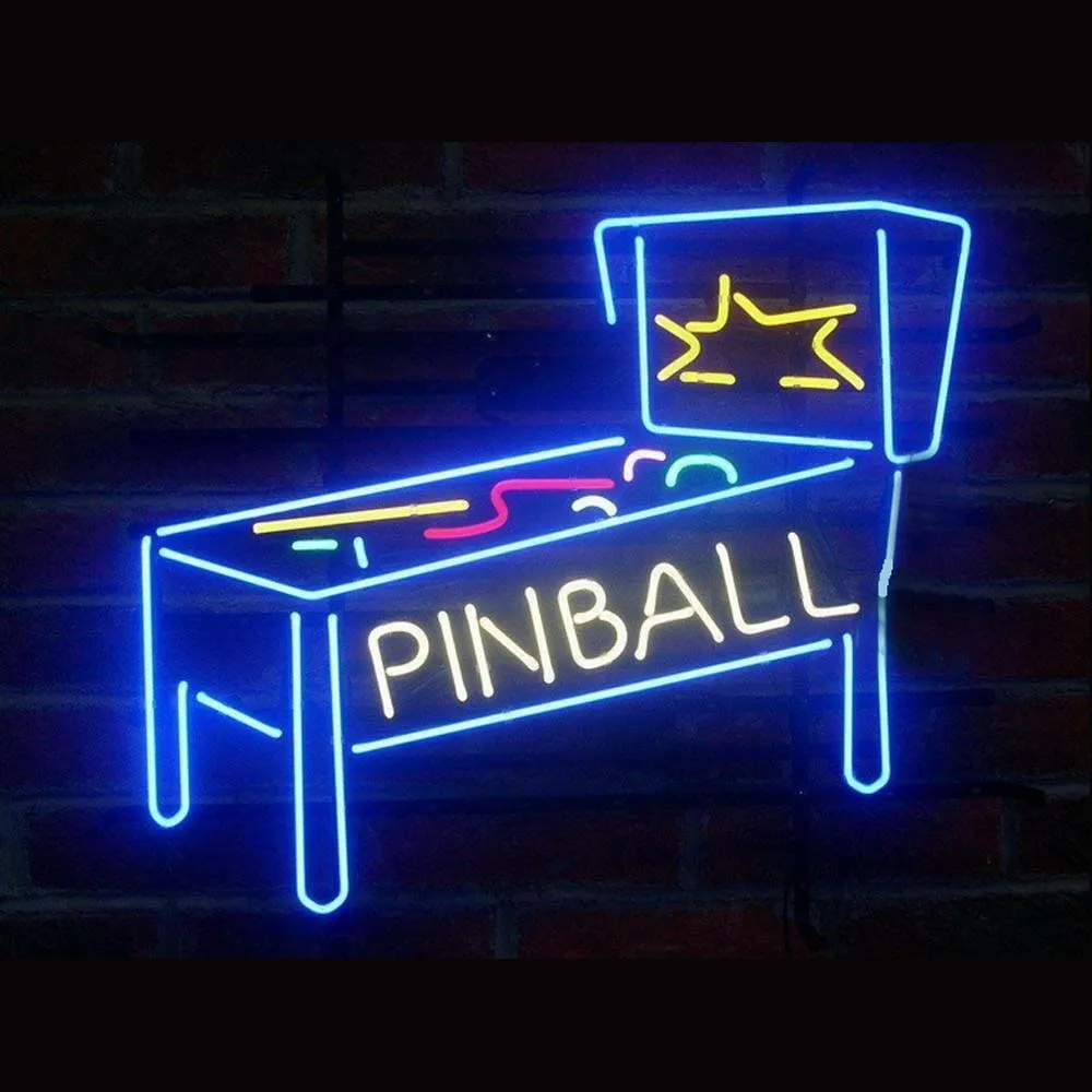 

New Pinball Machine Game Zone Room Decor Neon Light Sign Custom Handmade Real Glass Tube Advertise Display Neon Lamp 17"X14"