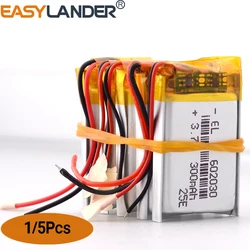 실리콘 와이어 300mAh 602030 3.7V 충전식 리튬 이온 폴리머 배터리