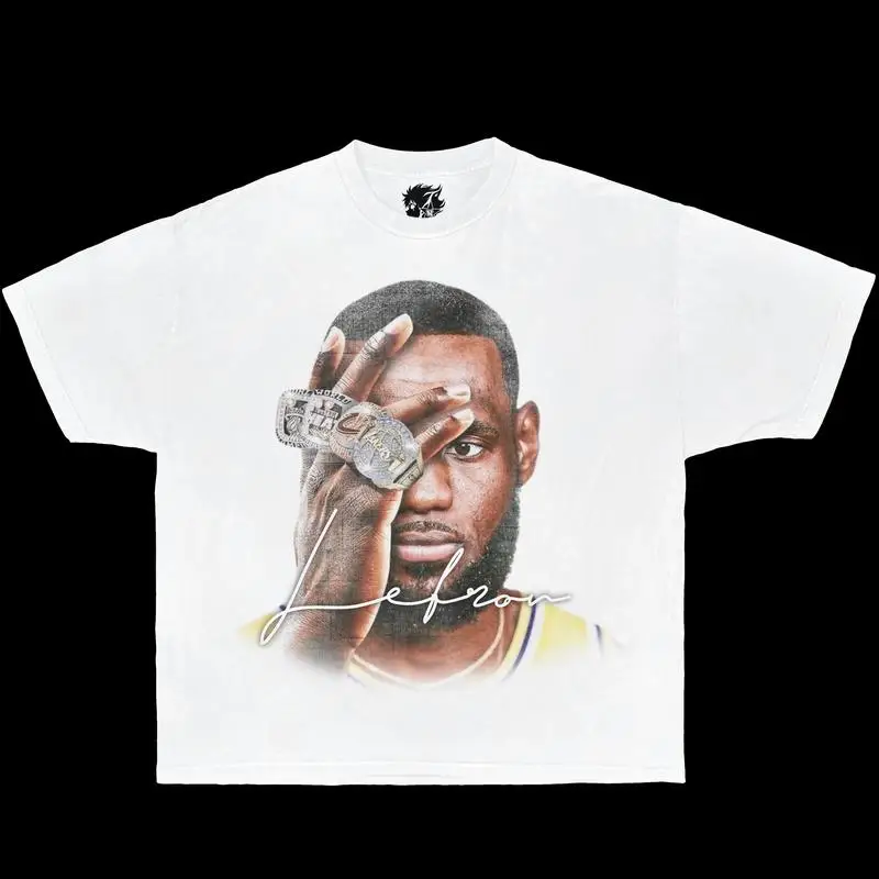 Lebron James Championship Rings Shirt Vintage Basketball Graphic Tee for Men Women Y2k Streetwear