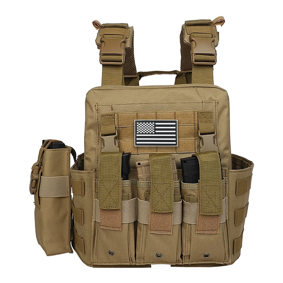 Multi functional triple equipment bag hunting vest, tear resistant and wear-resistant material, expandable and detachable