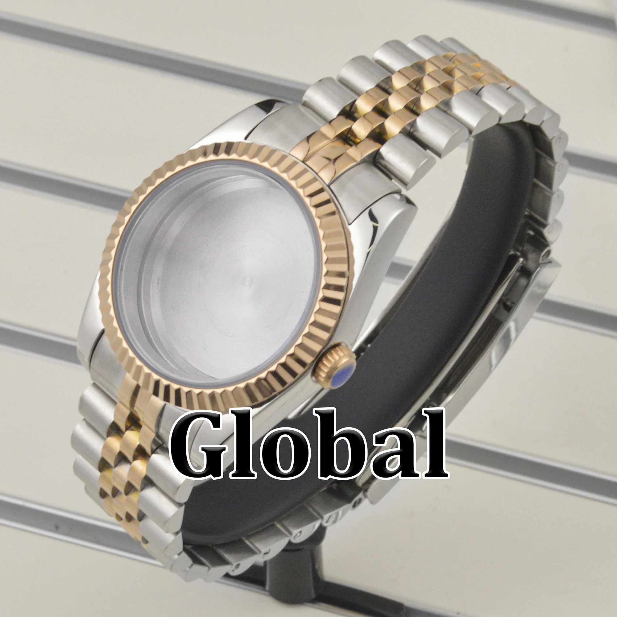 for Datejust 36/39mm Silver/Rose gold/Black Watch Case Stainless Steel Jubilee Bracelet Sapphire Glass Fit NH35 NH36 Movement