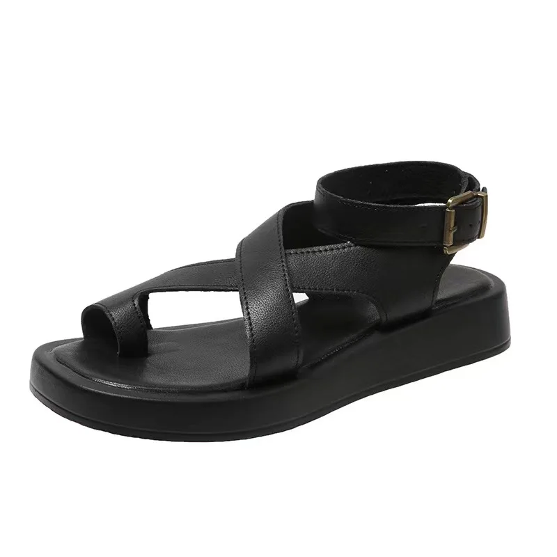 Women Summer Sandals 2024 New Clip Toe Buckle Strap Platform Sandal  Roman Style Fashion Casual Ladies Shoes Zapatillas Mujer