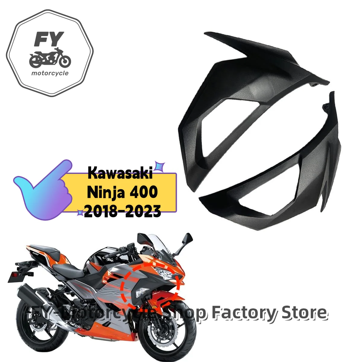 For Kawasaki Ninja400 Steering Lamp Cover Accessories For Kawasaki Ninja 400 2018 -2019 -2020 - 2021 - 2023 Motorcycle Fairing