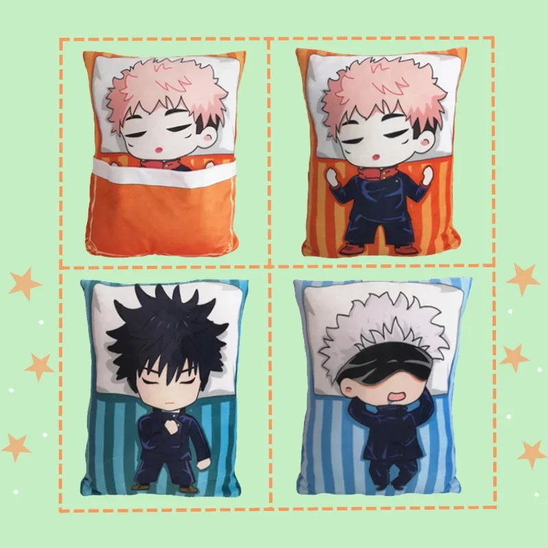 Cute Jujutsu Kaisen Plush Pillows Gojo Satoru Dakimakura Kawaii Anime Cushion Yuji Itadori Throw Pillow Geto Suguru Stuffed Doll