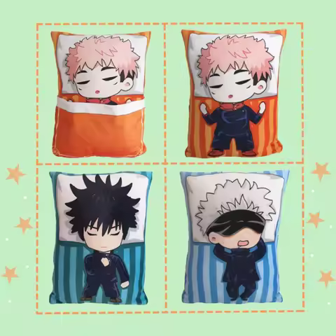 Cute Jujutsu Kaisen Plush Pillows Gojo Satoru Stuffed Dakimakura Kawaii Anime Cushion Geto Suguru Yuji Itadori Throw Pillow