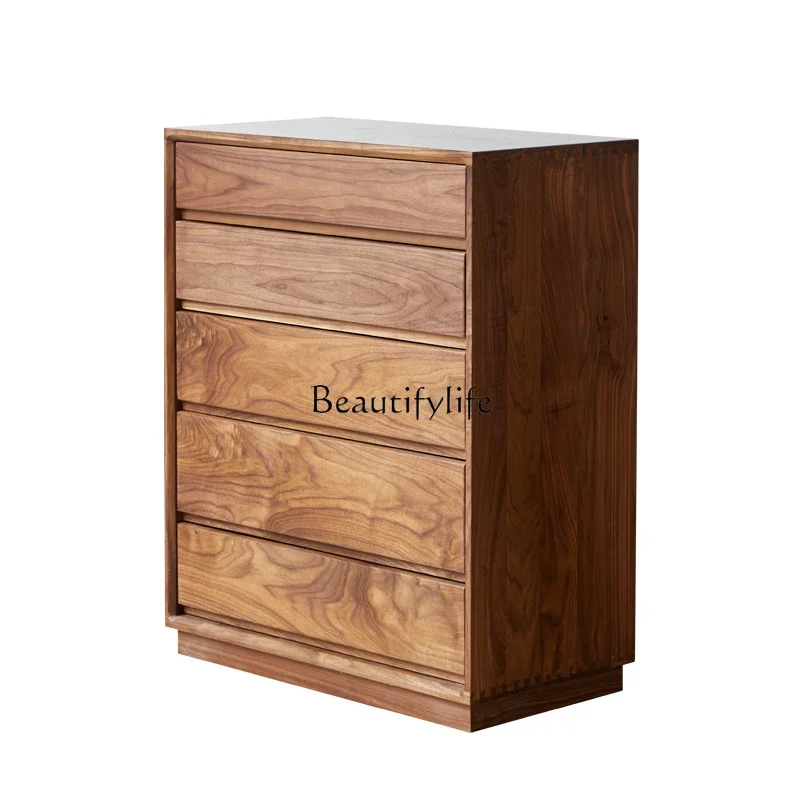 

FG28North American Black Walnut Living Room Bedroom Wall Locker Solid Wood Drawer Cabinet