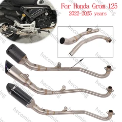 Full Exhaust System Slip on For Honda GROM 125 MSX 125 2022 - 2026 years Escape Exhaust Modify Moto Muffler w DB Killer