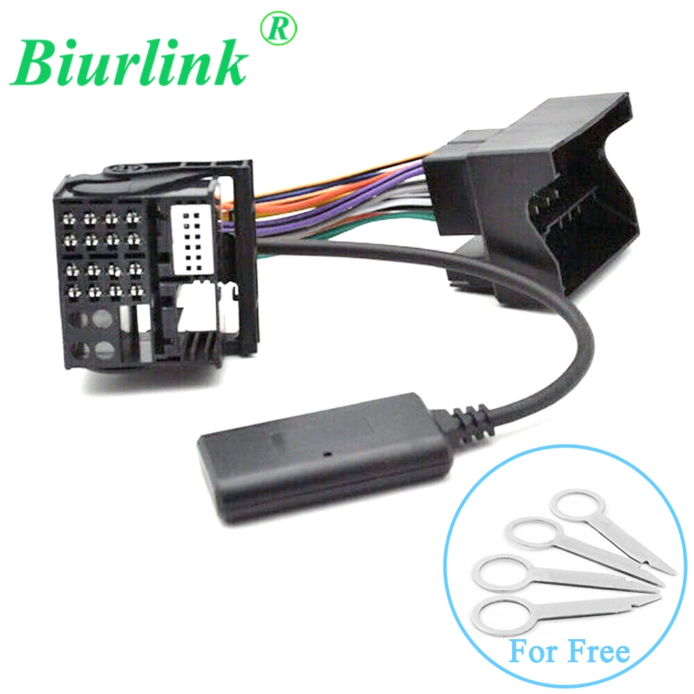 Biurlink 40Pin Quadlock Car Stereo AUX IN Audio Bluetooth Wiązka przewodów do Volkswagen RCD210 RCD310 RCD510 RNS310 RNS315 RNS510