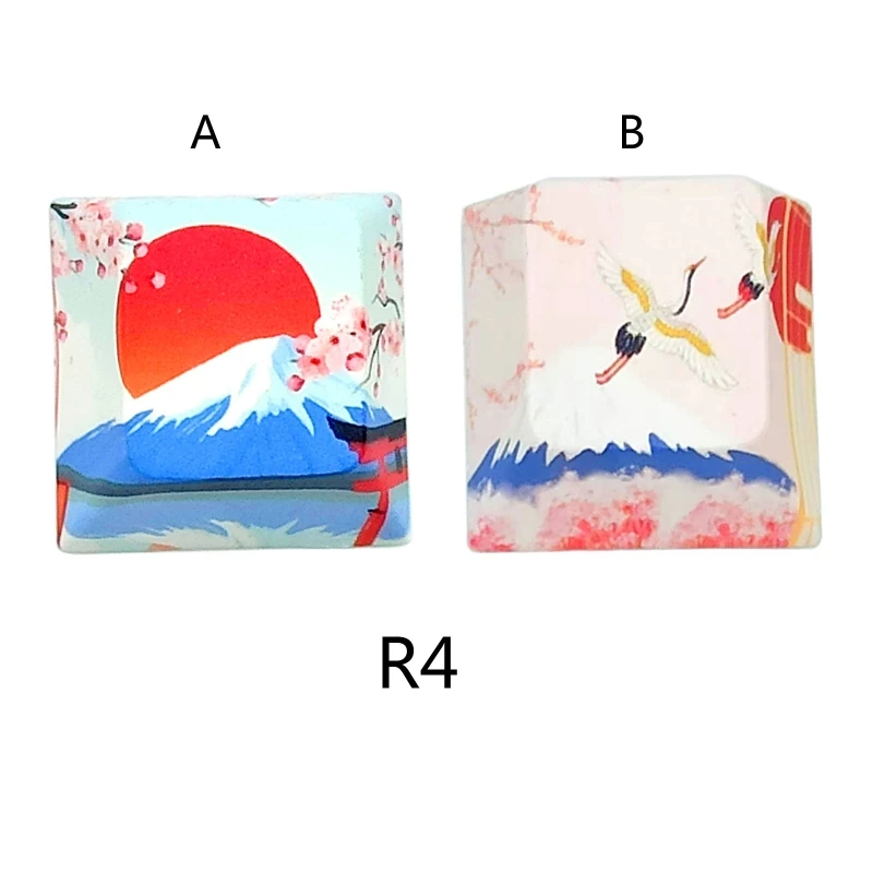 High PBT R4 Keycap Cherry Profile Dip Dye Sculpture Mechanical Keyboard Keycaps Mount / Flying Crane Personalized Top Quality