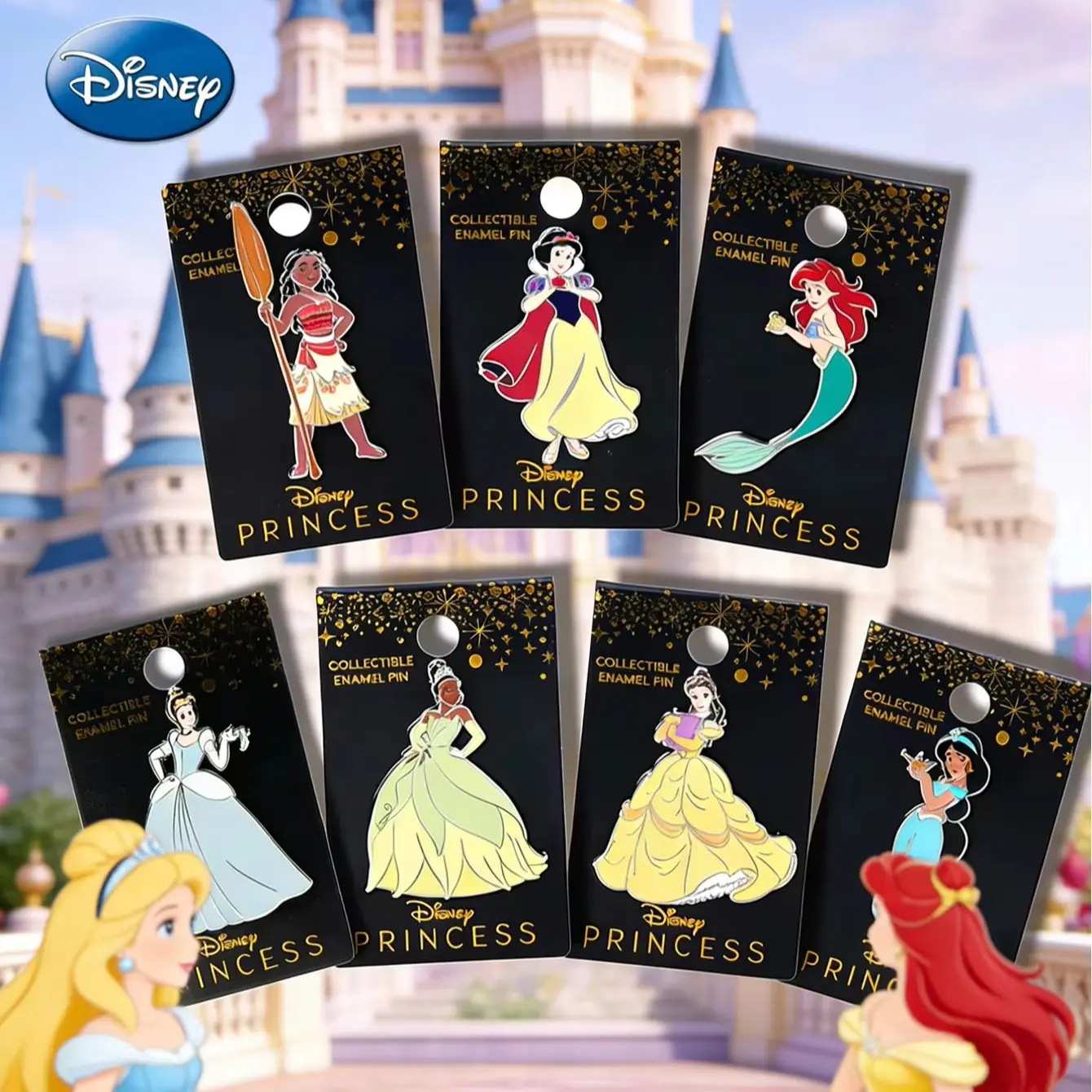 1 Stück offiziell lizenzierte Disney-Sammlerbrosche aus Emaille mit Prinzessinnen-Motiv, exquisites, süßes kleines Geschenk, modisches Accessoire – Detail 1