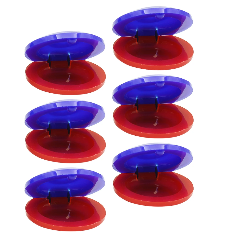 

6 pcs Castanet Plaything Creative Funny Plastic Musical For Kids Early Learning Preschool Teaching Tool Red Blue