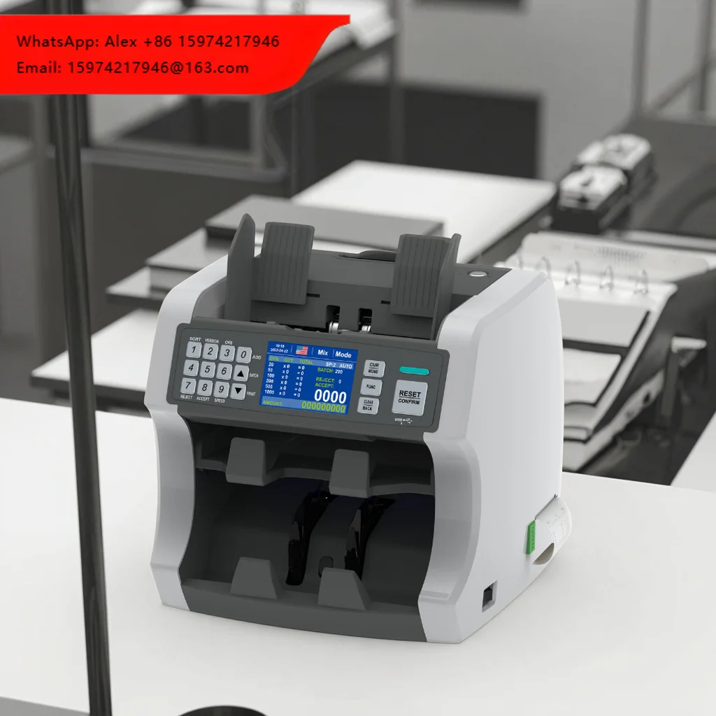 S210 Two Pocket Money Counter Value Sorter Multi-currencies Counting Mix Value Mix Different Denomination Mix 2CIS
