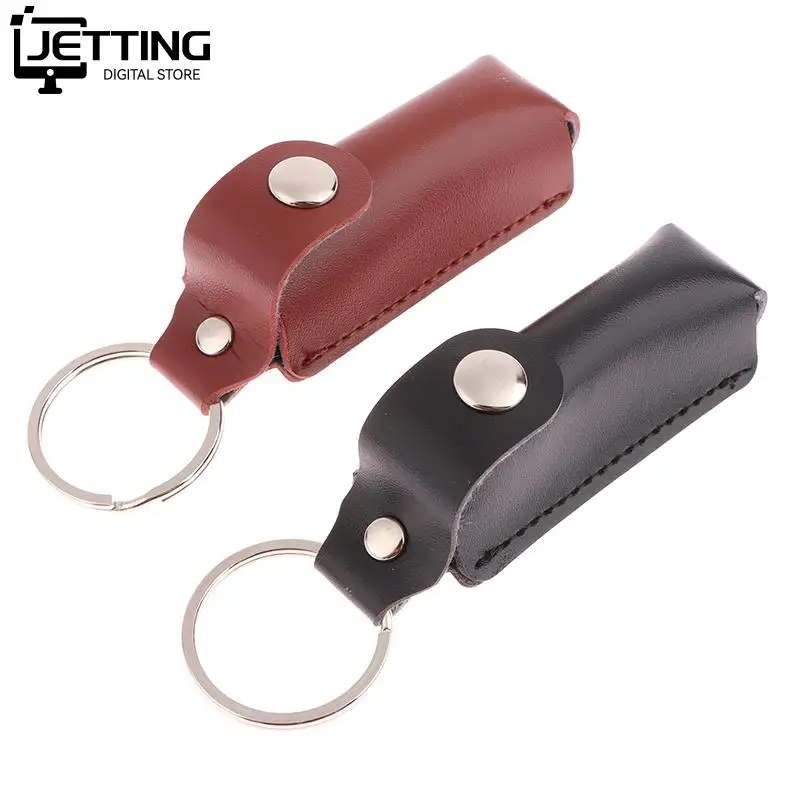 USB Case Protective Bag Portable Pocket Leather Key Ring For Usb Flash Drive