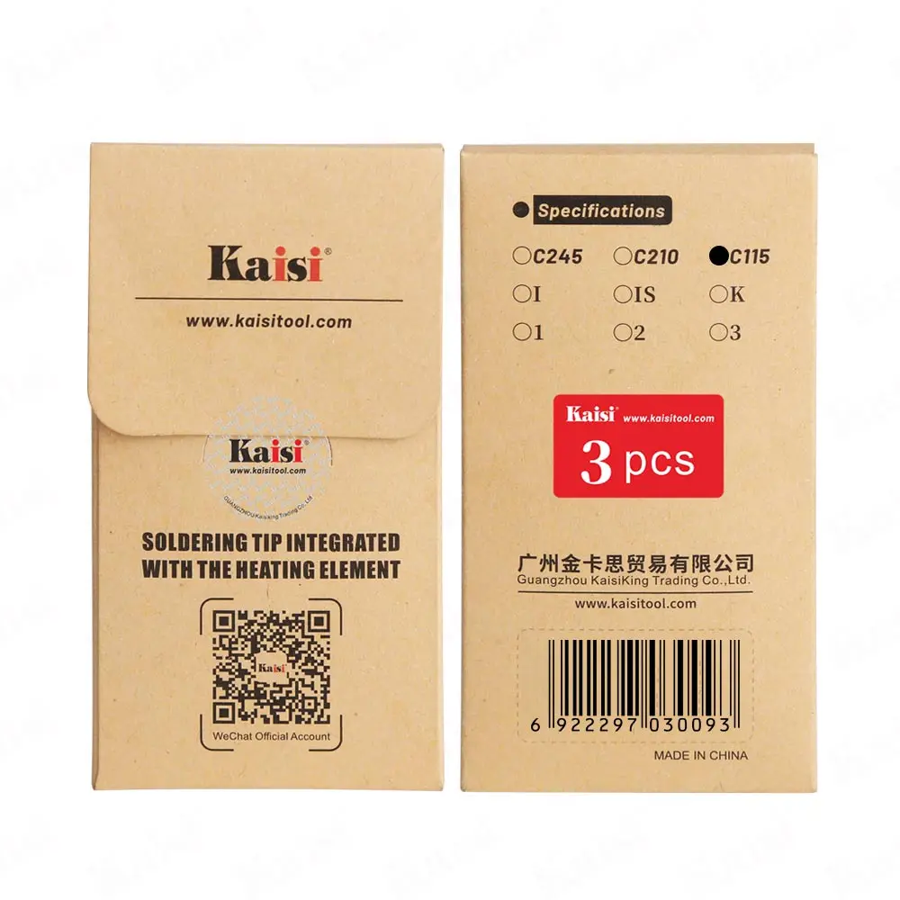 Kaisi C115 C210 C245 Lötkolbenspitzen Bleifrei Kompatibel mit den meisten Lötkolben von Sugon, Aifen, GVM, Oss, Sunshine – Detail 7