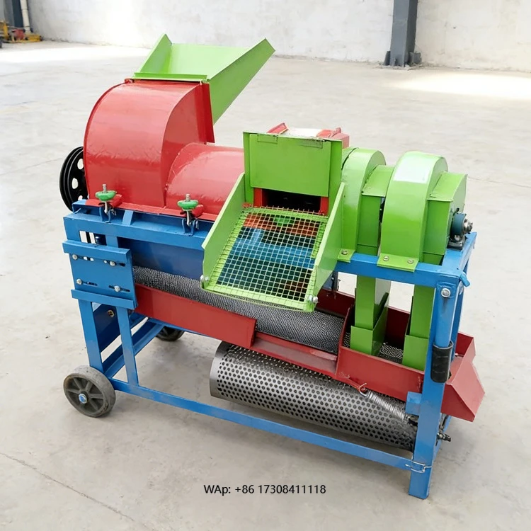 

Small multifunctional corn sorghum thresher with essential motor core components