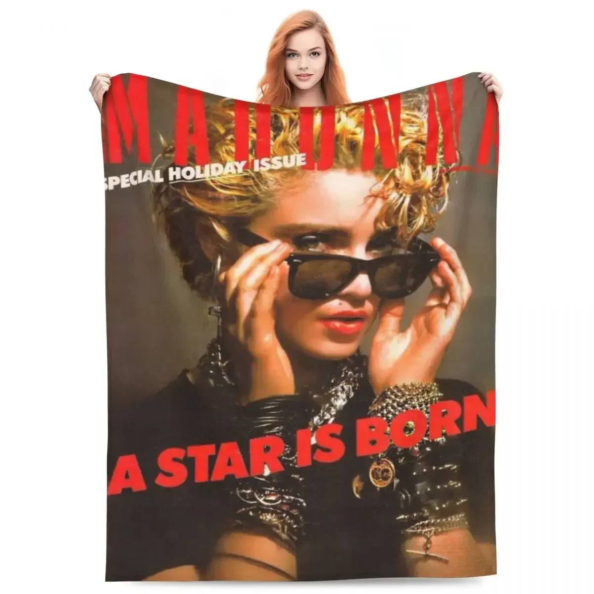 M-Madonnas Super Soft Blanket American Singer Camping Throw Blanket Winter Printed Custom DIY Flannel Bedspread Sofa Bed Cover