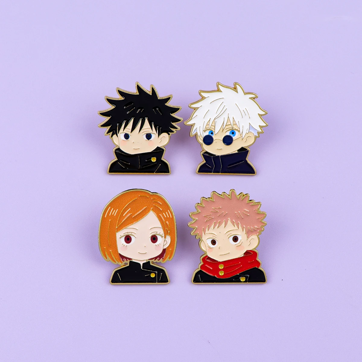 4 Stück Niedliche Jungen-Emaille-Pins, Manga-Anime-Broschen für Mäntel, Damenbroschen, Cartoon-Abzeichen, Schmuckgeschenk für Fans und Freunde